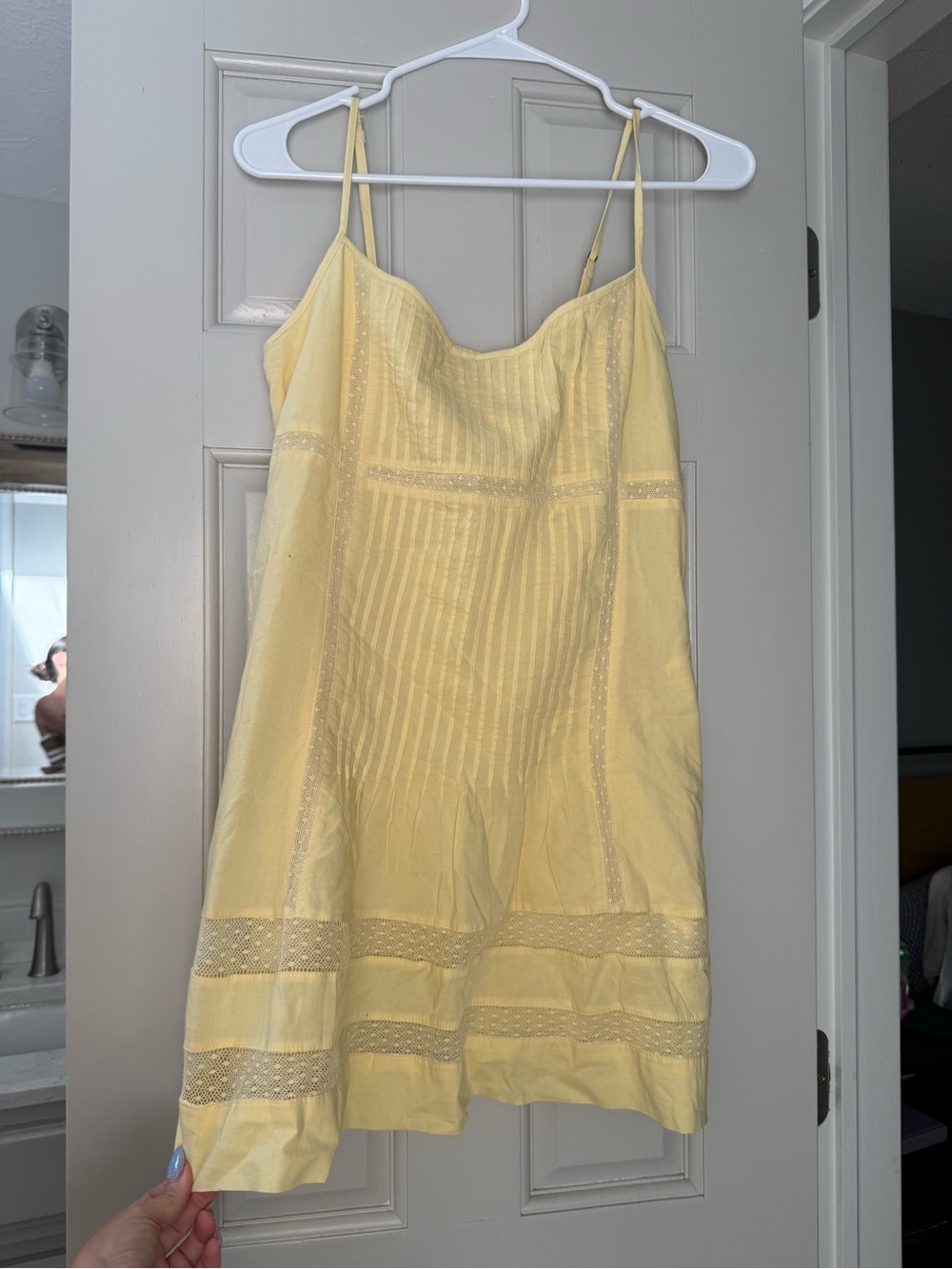 Abercrombie & Fitch Soft Yellow Sundress with Lace Insets